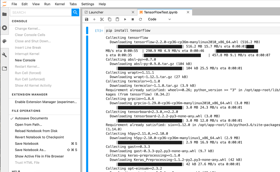 jupyterlab tensorflow